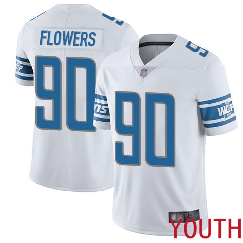 Detroit Lions Limited White Youth Trey Flowers Road Jersey NFL Football #90 Vapor Untouchable